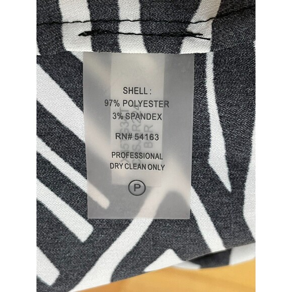 Calvin Klein Women's 1X Black Blouse Polyester Top Geometric Work Chic Stretch - Picture 7 of 8